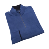 Michael Kors Merino Wool Core Quarter-Zip Sweater - Danish Blue