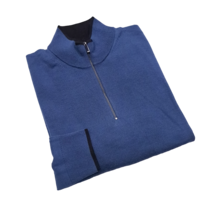 Michael Kors Merino Wool Core Quarter-Zip Sweater - Danish Blue