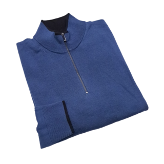 Michael Kors Merino Wool Core Quarter-Zip Sweater - Danish Blue