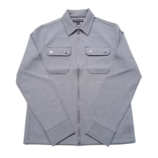 Michael Kors Wool Ponte 2 Pocket Zip Jacket - Ash Melange
