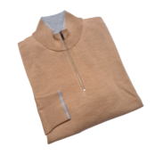 Michael Kors Merino Wool Core Quarter-Zip Sweater - Khaki Melange