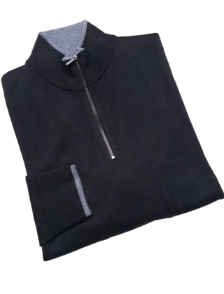 Michael Kors Merino Wool Core Quarter-Zip Sweater - Black