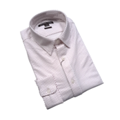 Michael Kors Cotton Blend Dress Shirt - Micro Dot - White