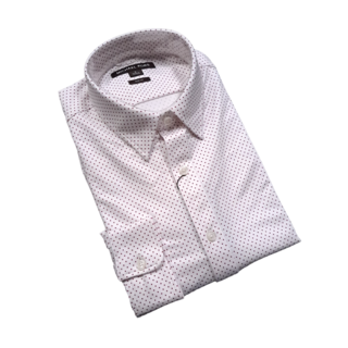 Michael Kors Cotton Blend Dress Shirt - Micro Dot - White
