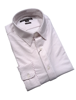 Michael Kors Cotton Blend Dress Shirt - Micro Dot - White
