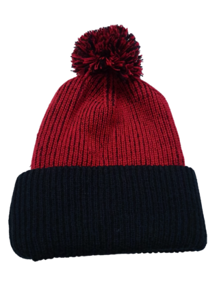 CC APPAREL CLASSIC POM POM TOQUE RED/BLACK