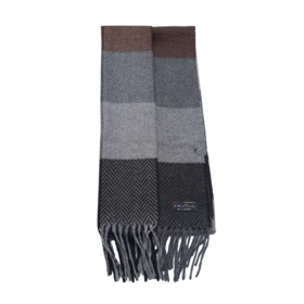 FRAAS CHEVRON CASHMINK SCARF BROWN