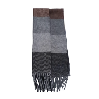 FRAAS CHEVRON CASHMINK SCARF BROWN