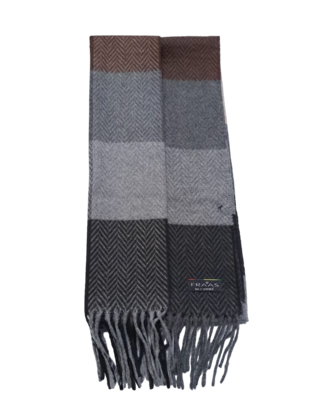 FRAAS CHEVRON CASHMINK SCARF BROWN