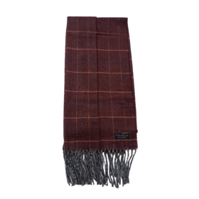 FRAAS PLAID CASHMINK SCARF DARK RED