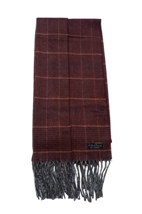 FRAAS PLAID CASHMINK SCARF DARK RED