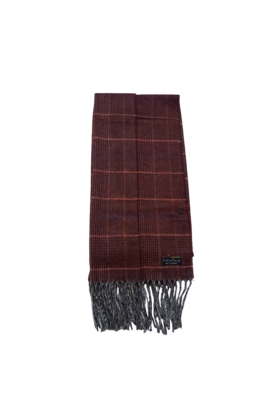 FRAAS PLAID CASHMINK SCARF DARK RED