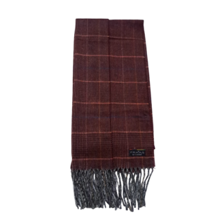 FRAAS PLAID CASHMINK SCARF DARK RED