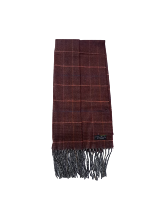 FRAAS PLAID CASHMINK SCARF DARK RED