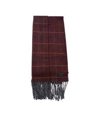 FRAAS PLAID CASHMINK SCARF DARK RED