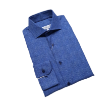 7 Downie St. Patterned Dress Shirt - Blue - SW 1110 LS