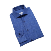 7 Downie St. Patterned Dress Shirt - Blue - SW 1110 LS