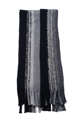 FRAAS KNIT ACYLIC SCARF - White/Black