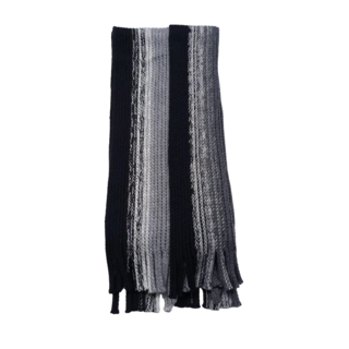 FRAAS KNIT ACYLIC SCARF - White/Black