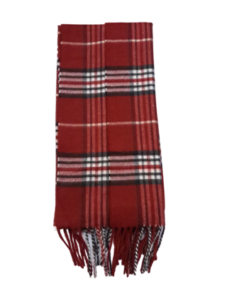 FRAAS PLAID CASHMINK SCARF RED