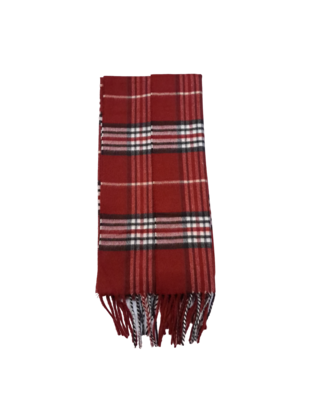 FRAAS PLAID CASHMINK SCARF RED