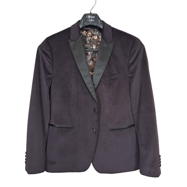 LIEF HORSENS VELVET TUX JACKET 46R PLUM