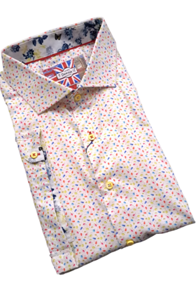 7 DOWNIE ST. FRENCH MACARON SHORT SLEEVE DRESS SHIRT 7-2XL CREAM