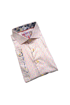 7 DOWNIE ST. FRENCH MACARON SHORT SLEEVE DRESS SHIRT 7-2XL CREAM