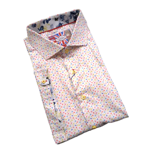 7 DOWNIE ST. FRENCH MACARON SHORT SLEEVE DRESS SHIRT 7-2XL CREAM