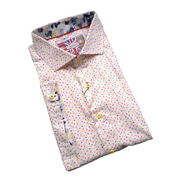 7 DOWNIE ST. FRENCH MACARON SHORT SLEEVE DRESS SHIRT 7-2XL CREAM