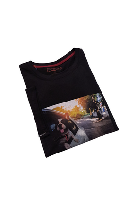 7 Downie St. Puppy Crewneck T-Shirt - Black