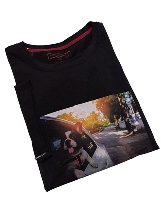 7 Downie St. Puppy Crewneck T-Shirt - Black