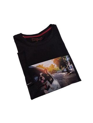 7 Downie St. Puppy Crewneck T-Shirt - Black
