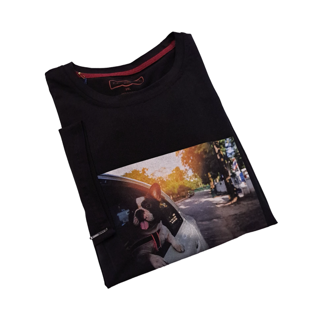 7 Downie st. Puppy Crewneck T-Shirt - Black
