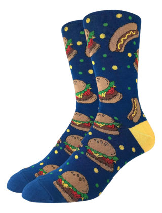 Good Luck Socks - King Size (13-17) - Burgers & Hotdogs