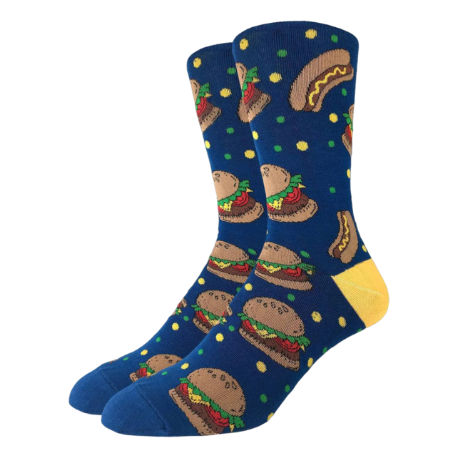 Good Luck Socks - King Size (13-17) - Burgers & Hotdogs Good Luck Socks - King Size (13-17) - Burgers & Hotdogs