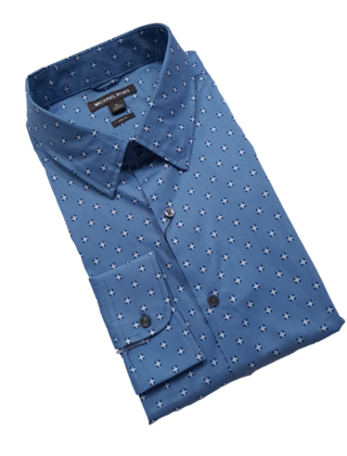 MICHAEL KORS TIDE BLUE PATTERN DRESS SHIRT