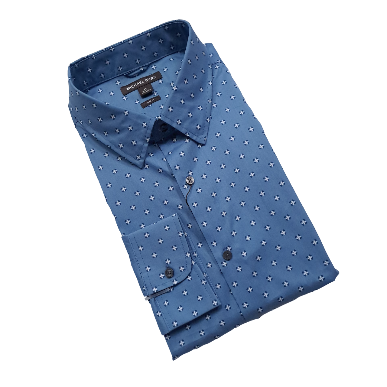 Michael Kors MICHAEL KORS TIDE BLUE PATTERN DRESS SHIRT - Collins ...