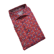 7 DOWNIE ST.  SHORT SLEEVE FLOWER DRESS SHIRT 7-2XL RED