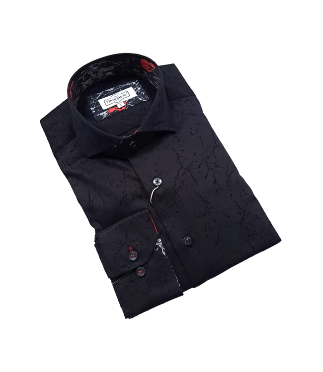 7 Downie St. 7 Downie St. Patterned Dress Shirt - Black - FW 98 LS