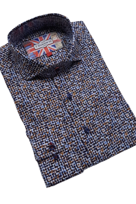 7 Downie St. Patterned Dress Shirt - Multi - FB 63 LS