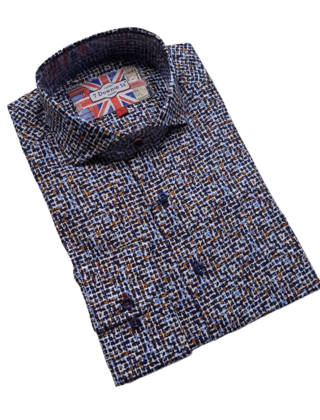7 Downie St. Patterned Dress Shirt - Multi - FB 63 LS