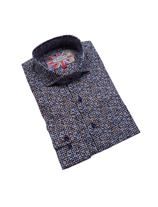 7 Downie St. Patterned Dress Shirt - Multi - FB 63 LS