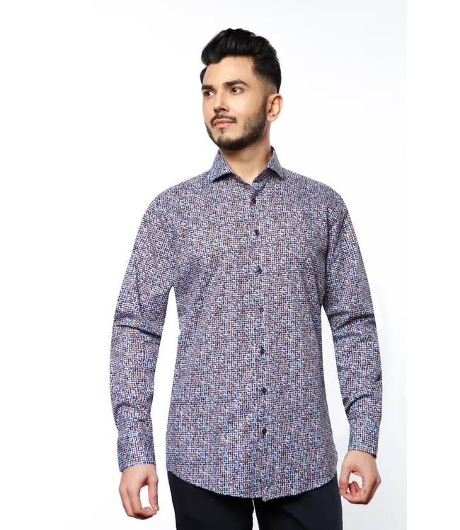 7 Downie St. 7 Downie St. Patterned Dress Shirt - Multi - FB 63 LS