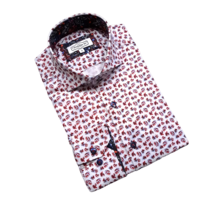 7 Downie Patterned Dress Shirt - Red - FW 5 LS