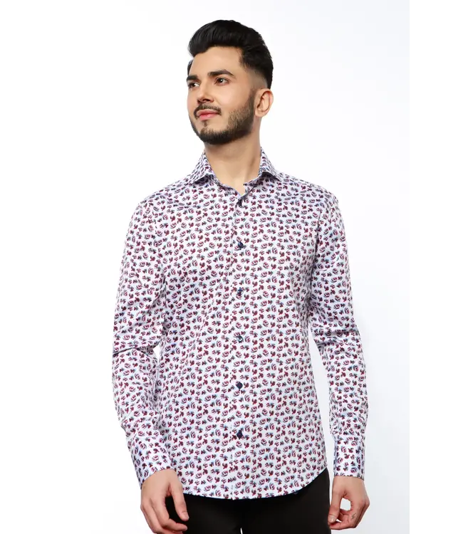 7 Downie St. 7 Downie Patterned Dress Shirt - Red - FW 5 LS