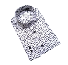 7 Downie St. Patterned Dress Shirt - White - FW 4 LS