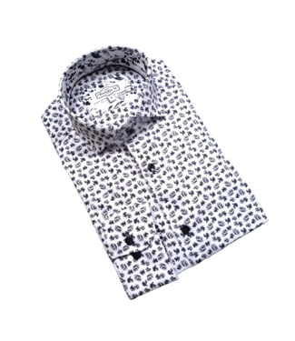 7 Downie St. 7 Downie St. Patterned Dress Shirt - White - FW 4 LS