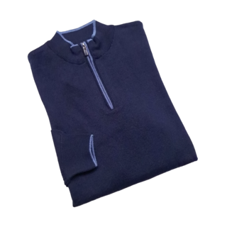 Lief Horsens 1/4 Zip Sweater - Navy