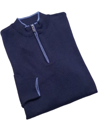 Lief Horsens 1/4 Zip Sweater - Navy